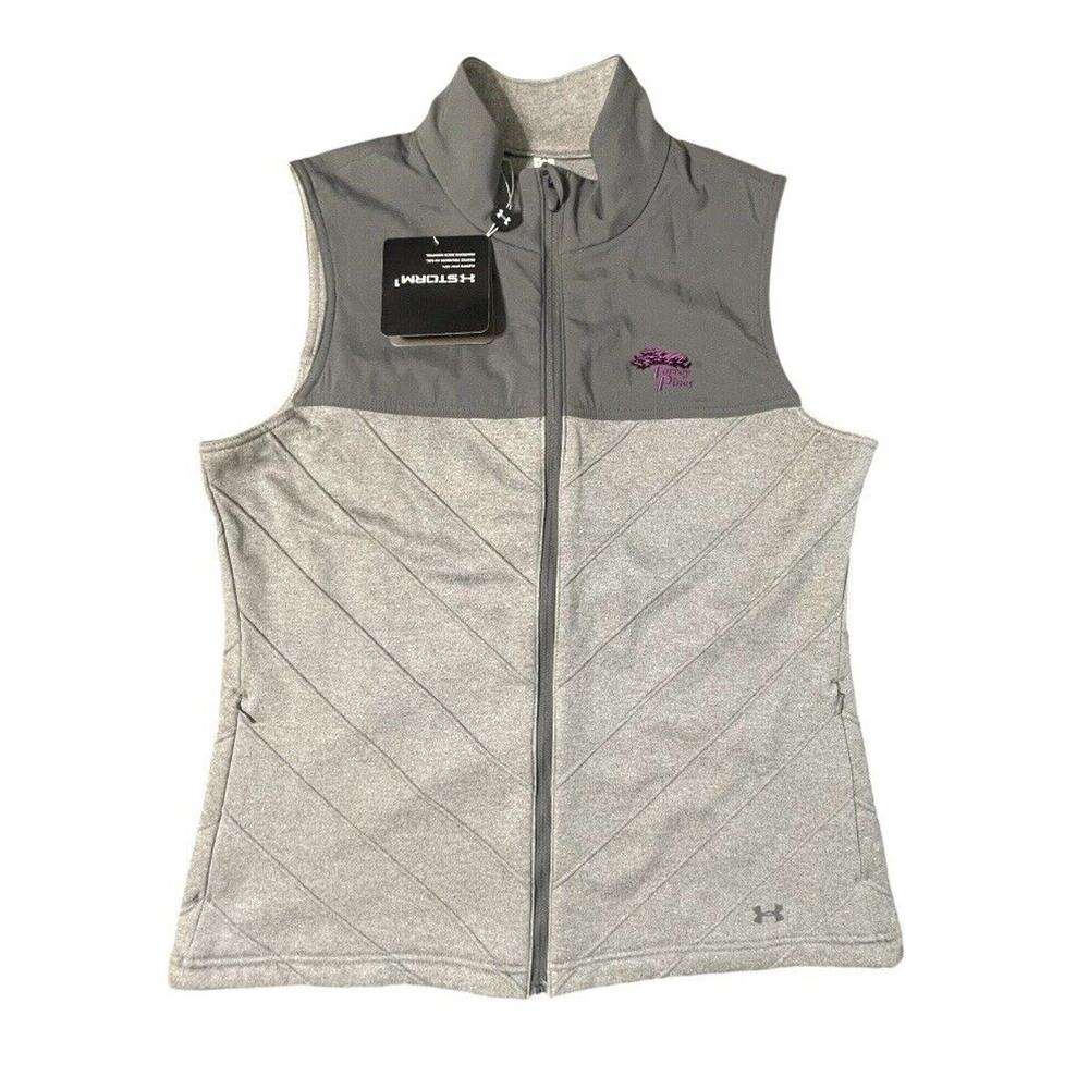 NWT Under Armour Storm 1 Torrey Pines Golf Full Zip Soft Shell Vest Gray Medium